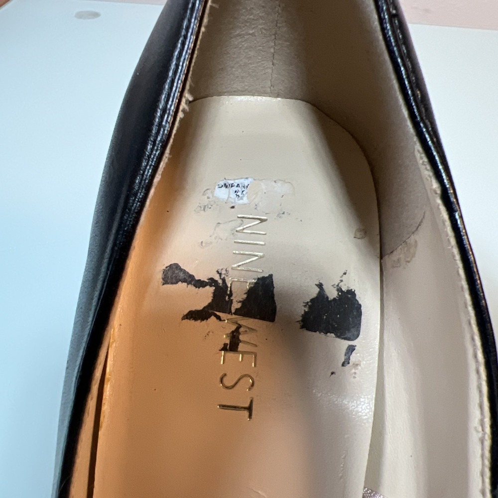 Nine West Women's 7W Black Pointed Toe Stiletto Pumps Office Heels - Picture 8 of 11
